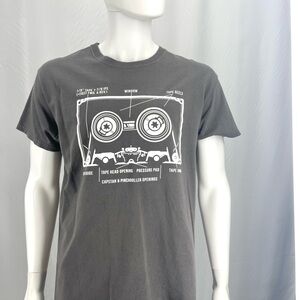 Gildan Black Short Sleeve Tee with White Graphic